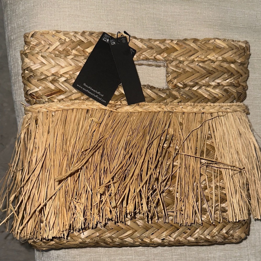 ASOS Straw Fringe Clutch